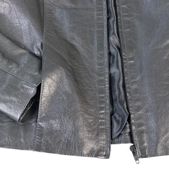 Julian Marcuir Black Leather Zip Front Jacket - Picture 6 of 12